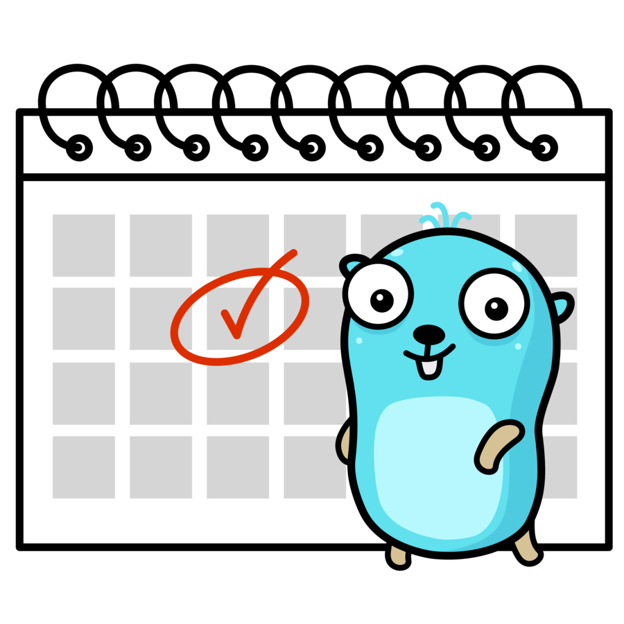The ZipClip gopher in front of a calendar with a day checked off